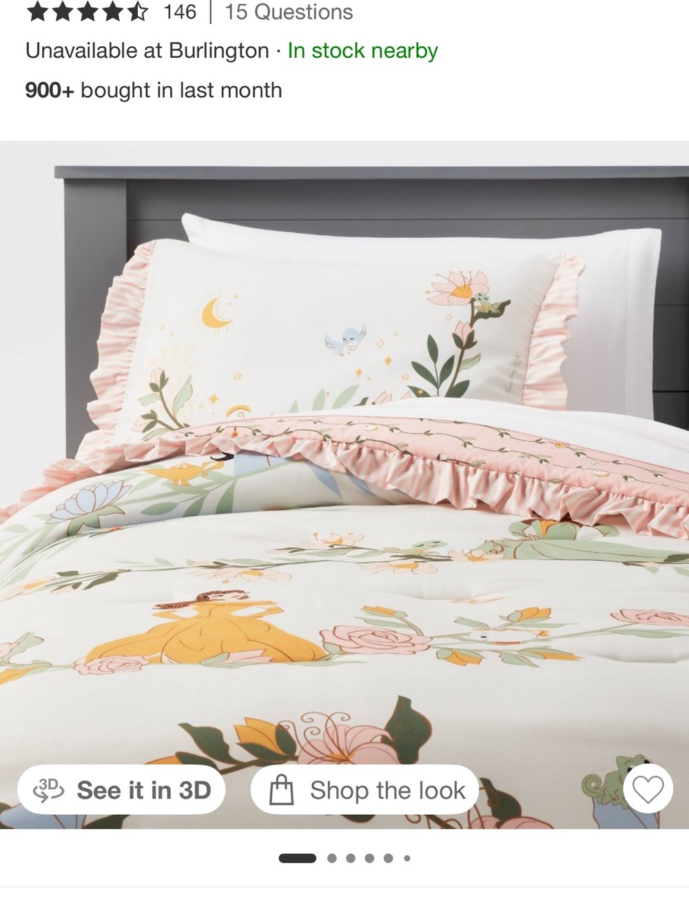 Disney Princess Girls Bedding Set - Twin